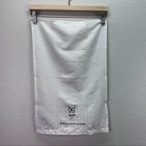 Hallmark “Don’t give into frumpy undies” embroidered linen cotton hand towel